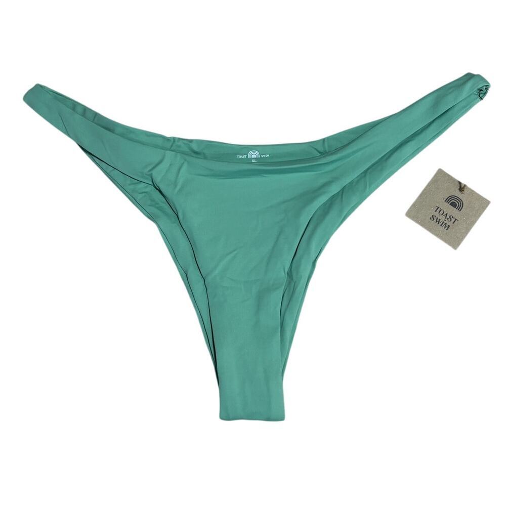NWT Toast Signature High Hip Bikini Bottom, Ming‎ Green, Sz XL